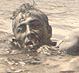 Thumbnail: Scanned photo of Hugh Adams swimming (detail).