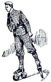 Scanned
drawing of a proto-rollerblader.