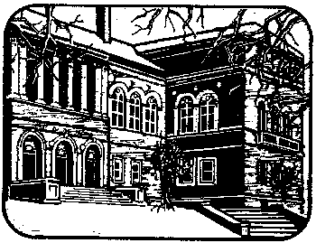 Scanned drawing of Carnegie 
Library 
of Pittsburgh showing wing with Pennsylvania Department.