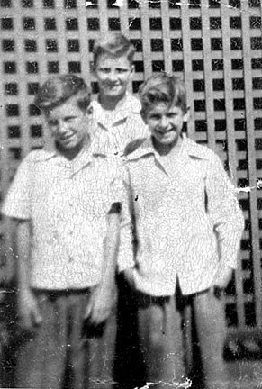 Scanned portrait of Butch Fitzwilliams and two cousins.