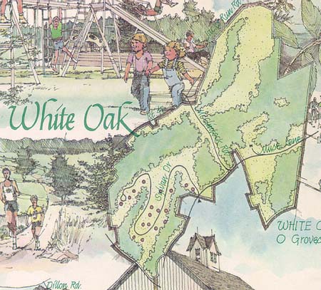 Scanned map of White Oak 
Park.