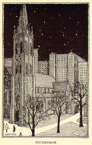 Scanned drawing
of a church in downtown Pittsburgh.