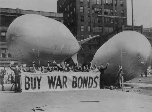 Scanned photo of war bonds campaign.