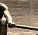 Thumbnail: Scanned photo of young man rowing (detail).