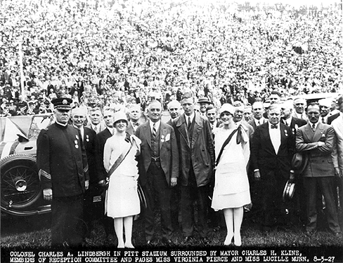 Charles Lindbergh welcomed at Lunken in 1927