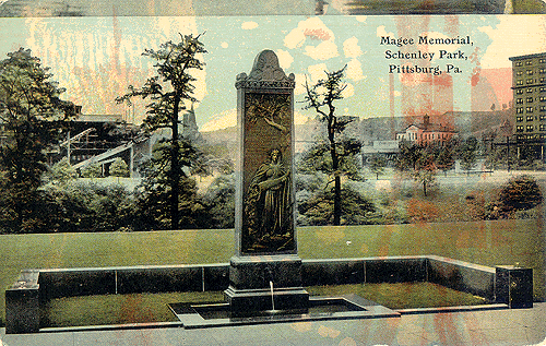 Scanned postcard of Magee Memorial.