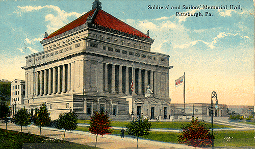 Postcard of
Soldiers' & Sailors' Memorial Hall.