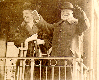 Photo of Mr. and Mrs. Carnegie leaving 
Pittsburgh, 1914.