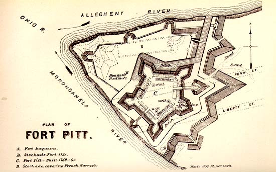 Scanned
plan of Fort Pitt.