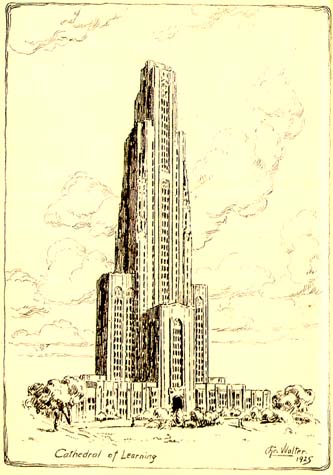 Scanned drawing
of the Cathedral of Learning.