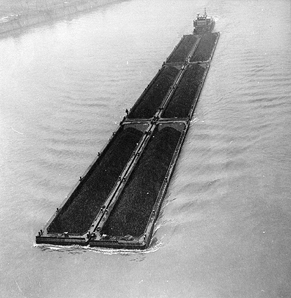 Scanned photo of barge traffic.