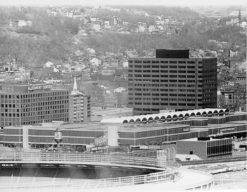 Scanned photo of Allegheny Center Mall and surrounding area.