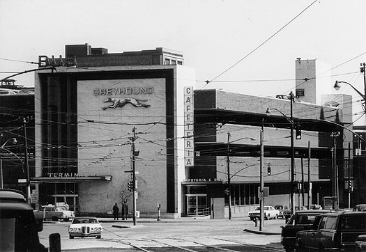 Scanned photo of Greyhound Station, 1972.