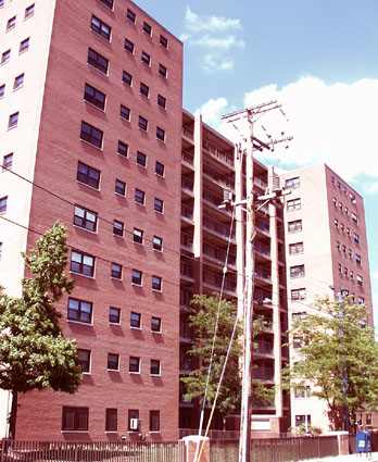 Digital photograph of 
Pennsylvania Bidwell High Rise.